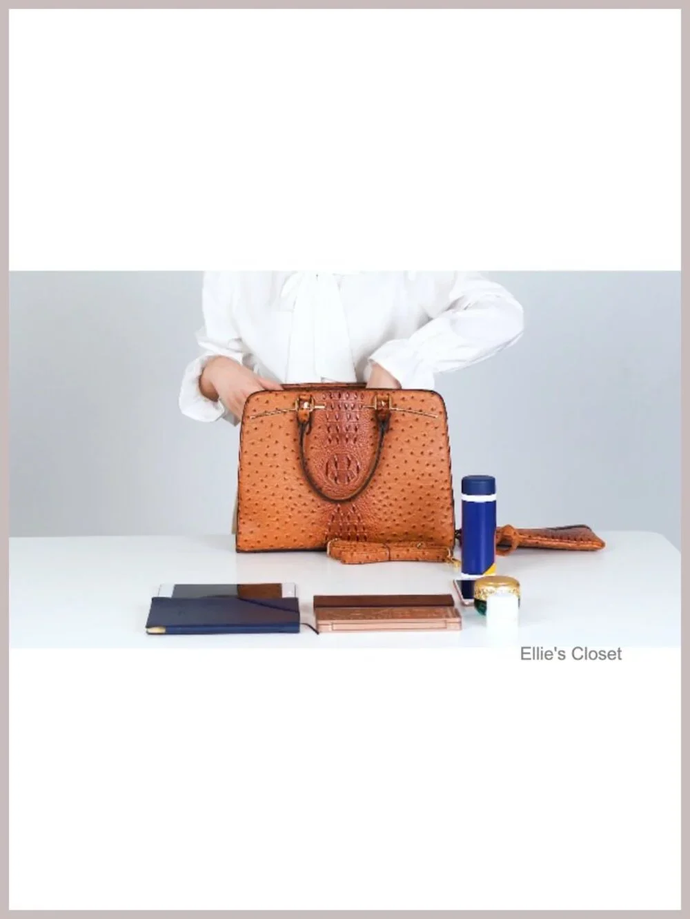 Vegan Leather Satchel Handbag Purse Set 2pcs with Tote Wallet